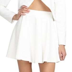 Alice + Olivia White Flare Mini Skirt